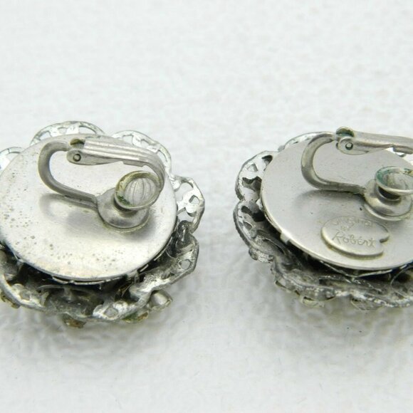 Original By Robert Clear Rhinestone Silver Earring - Picture 5 of 6